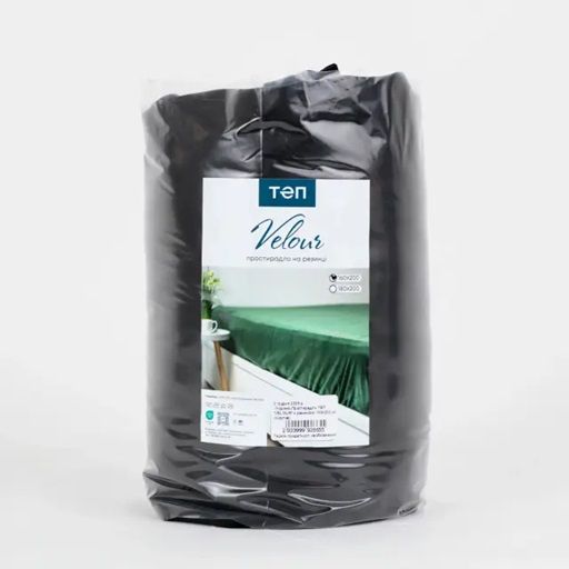 Простынь на резинке двуспальное ТЕП VELOUR 2-04756_34657 160х200 см черная | Зображення 5