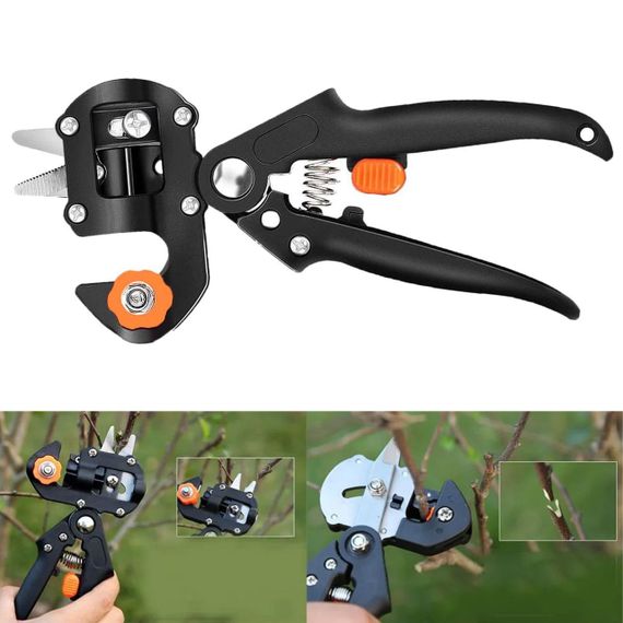 Секатор щеплювальний для гілок 3-10 мм, з 3 ножами / Садовий секатор для обрізання та щеплення дерев
