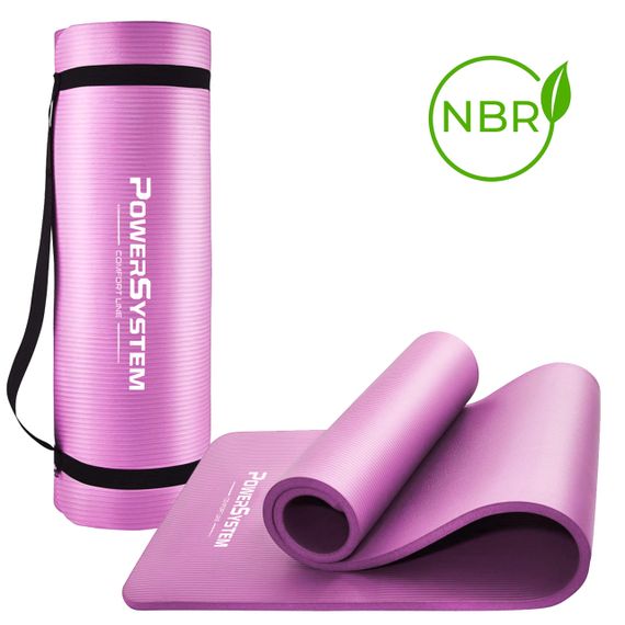 Килимок для йоги та фітнесу Power System PS-4017 NBR Fitness Yoga Mat Plus Pink (180х61х1)
