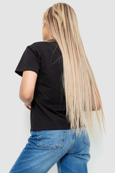 Футболка женская с принтом  цвет черный 221R3005-1 | Зображення 3