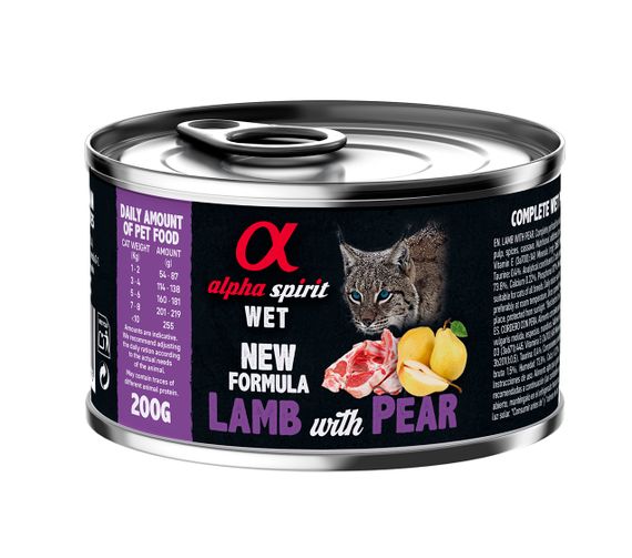 Корм Alpha Spirit Lamb with Pear for Adult cats влажный с ягненком для взрослых котов 200 гр
