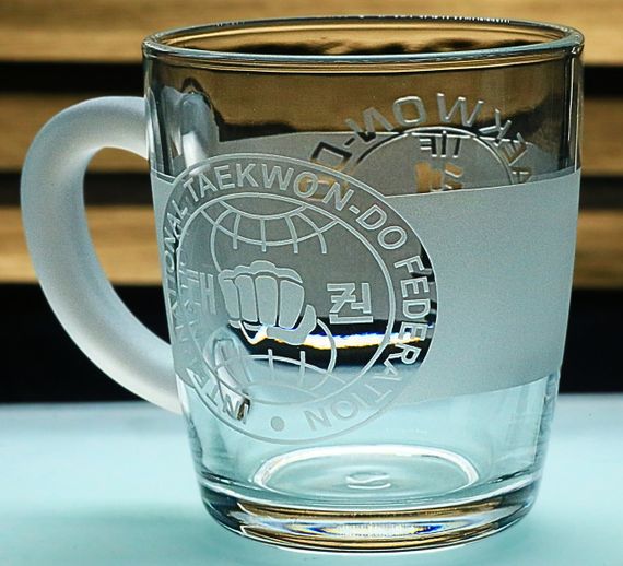 Чашка для чаю води 350 мл з гравіюванням Таеквон-До ІТФ скляна кружка подарунок для спортсмена тренера | Зображення 2