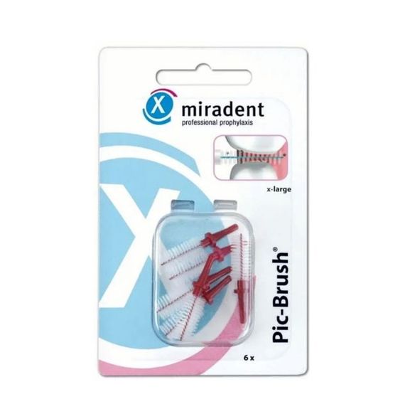 Набір запасних йоржиків Miradent Pic Brush - бордові (6,5 мм) 6шт