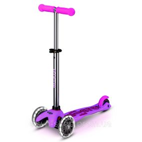Самокат Micro серии Mini Deluxe Glow LED - Морозный розовый
