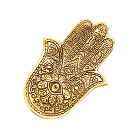 Підставка для пахощів алюмінієва Хамса золотиста 13 см Без бренду 5056368340840