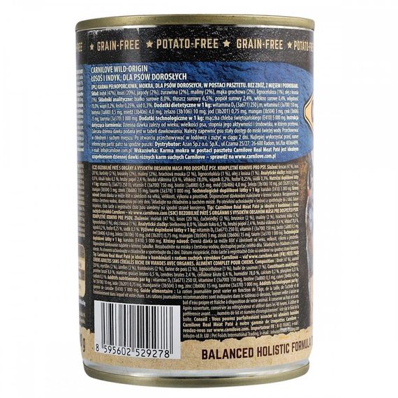 Корм вологий Carnilove Dog k консерви для собак з лососем та індичкою 400 г | Зображення 2