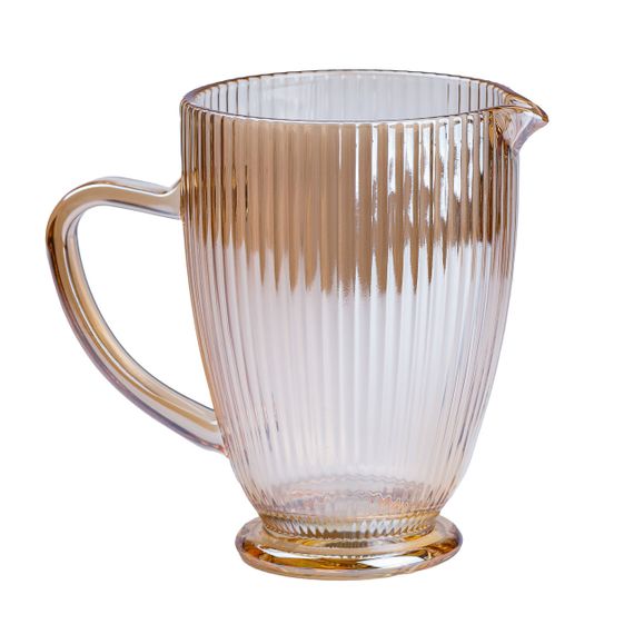 Набор стеклянный кувшин и 6 стаканов  янтарный HP541 | Зображення 2