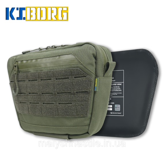 Сумка-напашник XL з балістичним пакетом 1 клас захисту Kiborg GU Сordura Khaki