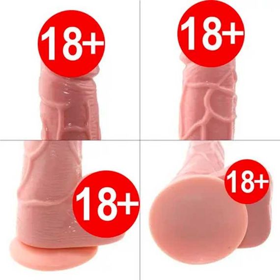 Реалистичный гнущийся фаллоимитатор на присоске - 19x15x3,8 см. | Зображення 3