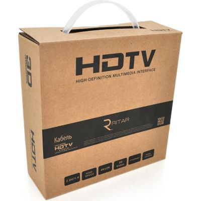 Кабель мультимедийный HDMI M to HDMI M 5.0m V2.0 4K black Ritar (HDMI(M)/(M)V2.0-5m-347B) | Зображення 1