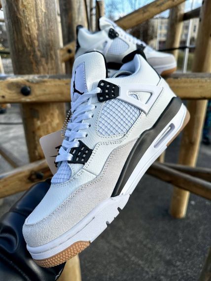 Кросівки Nike SB Air Jordan Retro 4 (white & gray) | Зображення 5