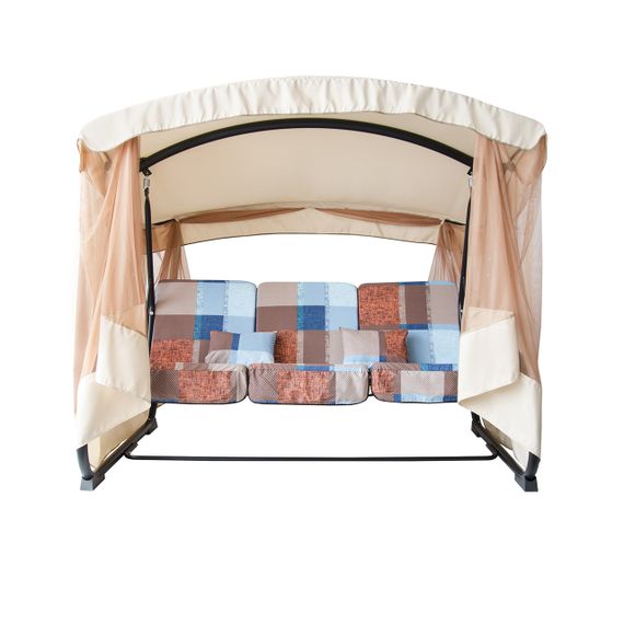 Качели садовые Vitan Семейная 4-местная с матрасом и навесом (2140148) | Зображення 3