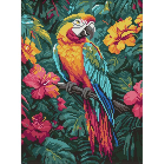 Алмазна мозаїка "Тропічний птах" ©art_selena_ua AMO8163, 30x40см