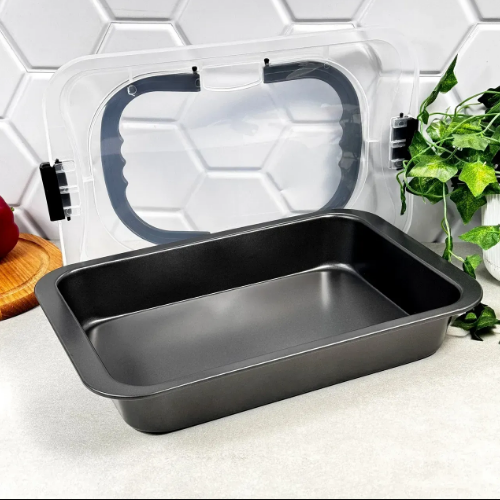 Форма для запікання з кришкою 36,5*25,5*5,5см вуглецева сталь 6060 KAMILLE | Зображення 7