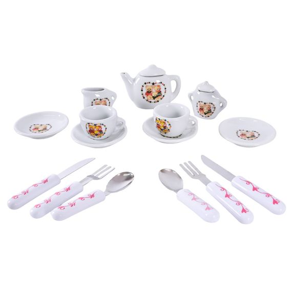 Дитячий набір посуду Tea set 868-E6-3 порцеляна, 17 предметів | Зображення 1
