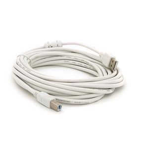 Кабель USB 2.0 AM/BM,5.0m,1 феррит,белый