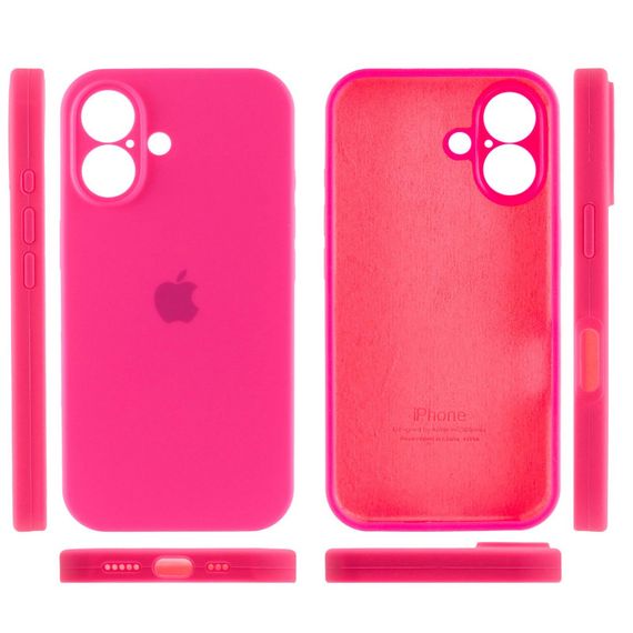 Чохол Silicone Case Full Camera Protective (AA) для Apple iPhone 16 Plus (6.7") Рожевий / Barbie pink | Зображення 2
