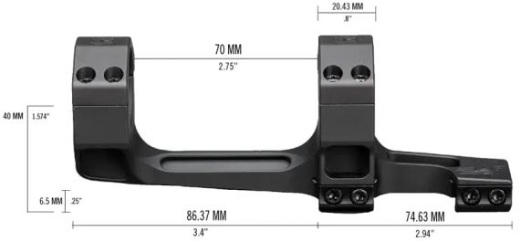 Моноблок Vortex Precision Extended Cantilever. d - 30 мм. Extra Hight. Нахил 20 МОА. Picatinny | Зображення 2