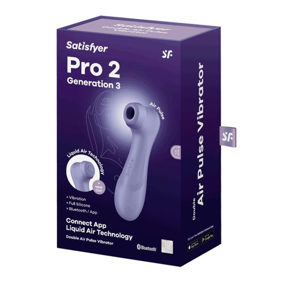 Вібратор кліторальний вакуумний SATISFYER PRO 2 покоління 3 BLUETOOTH бузковий Sex Aura | Зображення 5