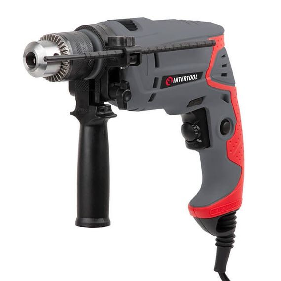 Дриль ударний, 0,6 кВт, 0-2800 об/хв, 1,5-13 мм, реверс, плавне регулювання INTERTOOL DT-0107 | Зображення 1