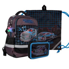 Рюкзак школьный с пеналом и сумкой для обуви YES S-52 Collection Street Racing 559779 3 предмета