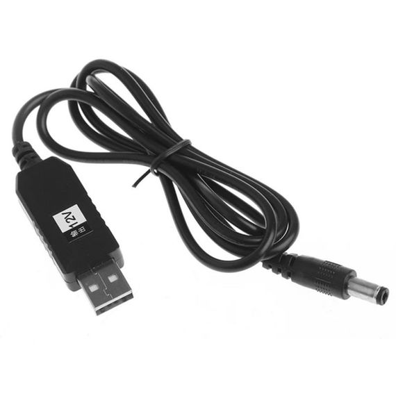 Кабель живлення для роутера/модема USB-DC 12V GEN 2 (з перетворювачем) Чорний | Зображення 1