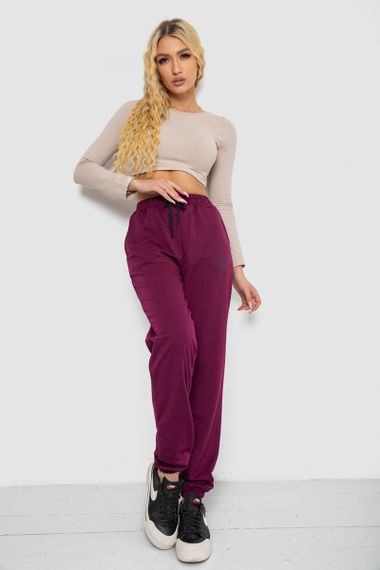 Спортивні штани жіночі, колір сливовий, 238R121 | Зображення 1