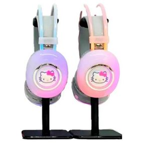 Навушники бездротові PG-706H LED з підсвічуванням Рожеві