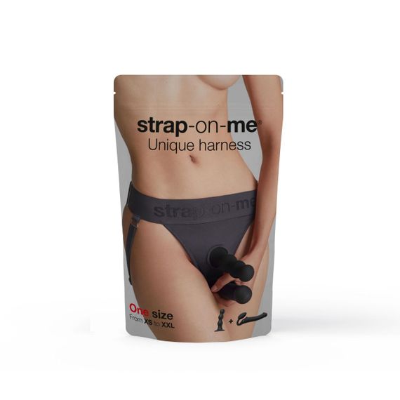 Трусики для страпона Strap-On-Me HARNAIS LINGERIE UNIQUE, One Size, серые sexstyle | Зображення 6
