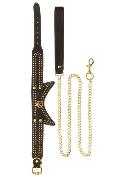 Ошейник с заклепками и поводком Taboom Vogue Studded Collar and Leash, веганская кожа, черный sexstyle | Зображення 7