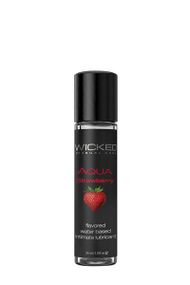 Їстівний лубрикант на водній основі WICKED AQUA STRAWBERRY зі смаком полуниці, 30 мл sexstyle