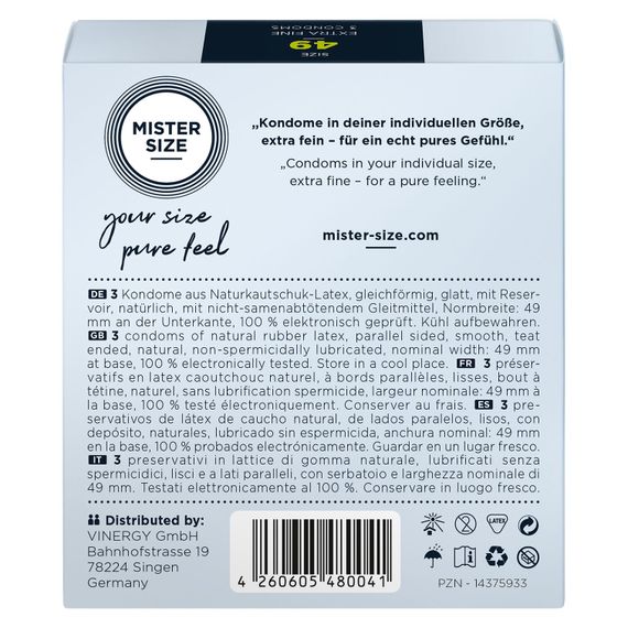 Презервативи Mister Size - pure feel - 49 (3 condoms), товщина 0,05 мм | Зображення 2