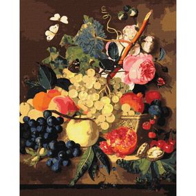 Картина за номерами "Кошик із фруктами" ©Jan van Huysum Ідейка KHO5663 40х50 см