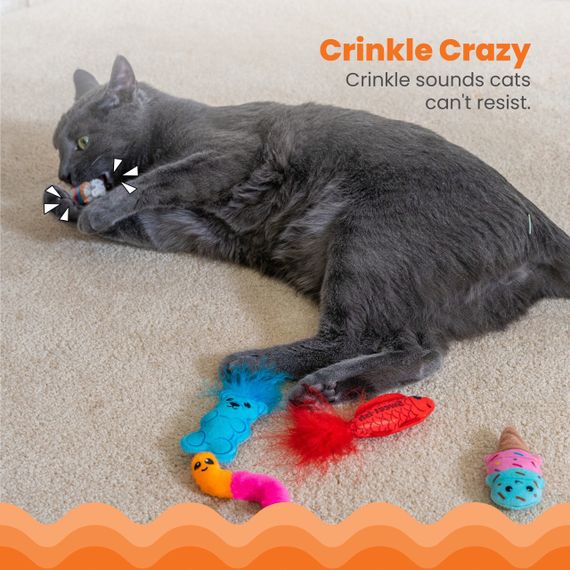 Набор игрушек для котов Outward Hound Kitty Sweet Treats Cat Toys, 6 шт | Зображення 4