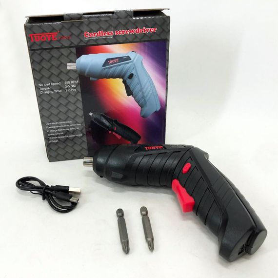 Шуруповерт аккумуляторный удобный Tuoye 226, Электро шуруповерт, WQ-939 Аккумуляторный шуруповерт | Зображення 9