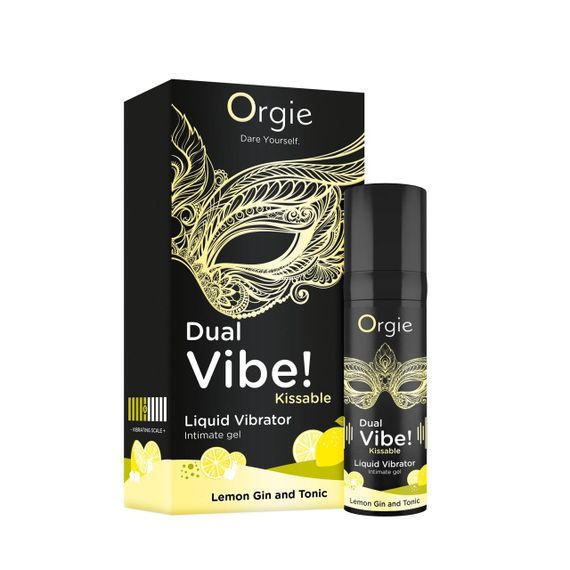 Жидкий вибратор Orgie Dual Vibe! Lemon Gin And Tonic Kissable Liquid Vibrator, 15 мл sexstyle