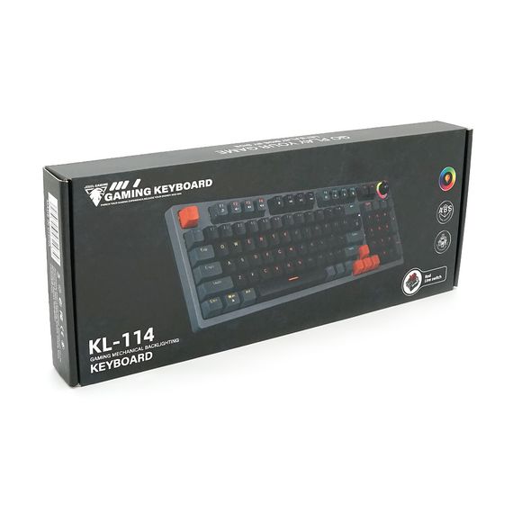 Клавиатура механическая USB JEDEL KL-114, довж. кабеля 170см, RGB подсветка, 98к | Зображення 1