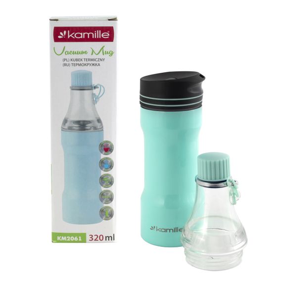 Термокухоль блакитний 320ml з нержавіючої сталі | Зображення 6