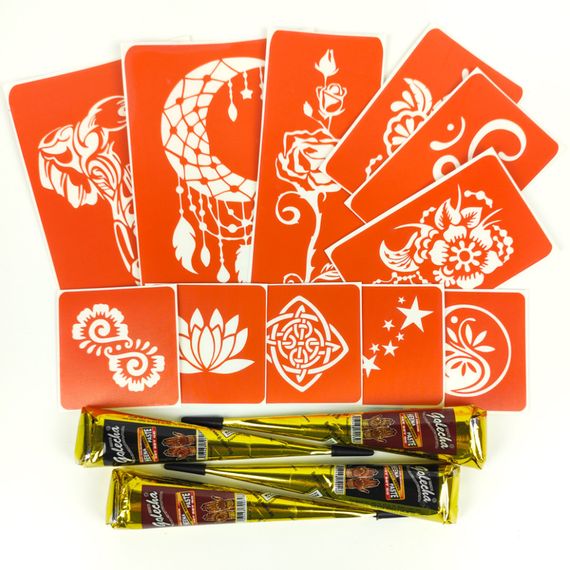 Набір хни з трафаретами для біо-тату №5 henna-set-05 | Зображення 2
