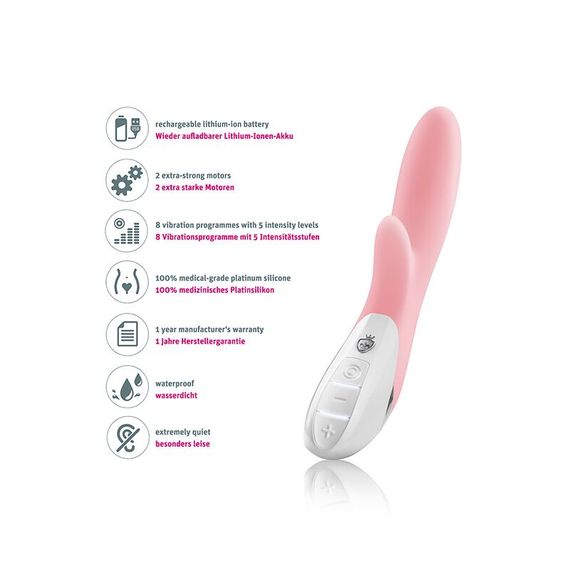 Вібратор-кролик Mystim Danny Divido Candy Rose з глибокою вібрацією, 2 мотори | Зображення 6