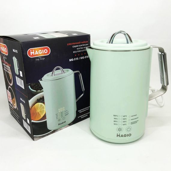 Електрочайник Magio MG-515, 1.5 л, 1500 Вт, з подвійними стінками та регулюванням температури | Зображення 2