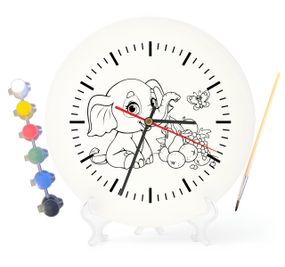 Детский набор для творчества часы раскраска Дамбо — летающий слонёнок (по рассказу Хелен Аберсон и Гарольда Перла) 30 см (Г0170)