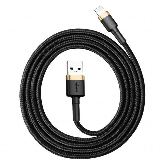 Дата кабель USB 2.0 AM to Lightning 1.0m 1.5A gold-black Baseus (CALKLF-BV1) | Зображення 3