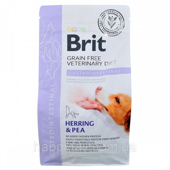 Беззерновой лечебный корм Brit VetDiet Gastrointestinal для собак при расстройствах пищеварения, сельдь и лосось 2 кг | Зображення 2