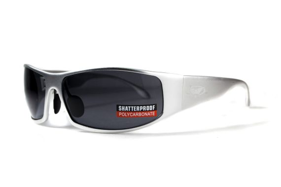 Окуляри захисні Global Vision BAD-ASS-1 Silver (gray) чорні в металевій оправі | Зображення 4
