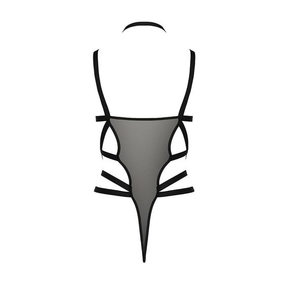 Боді прозоре з ремінцями Passion Exclusive HAGAR BODY Чорний L/XL | Зображення 3