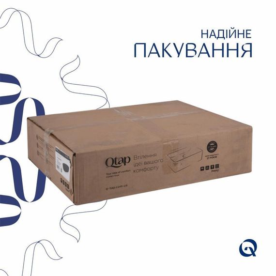 Комплект Qtap Scorpio: Раковина накладна овальна 500x380x120 мм Matt Black + Донний клапан PU03 | Зображення 4