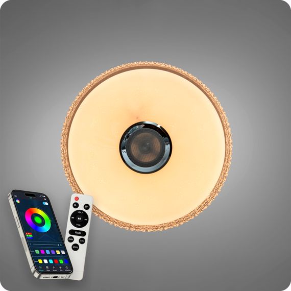 Люстра світлодіодна 517 Dlight RGB з пультом і  колонкою 70Вт Білий (02155) | Зображення 4