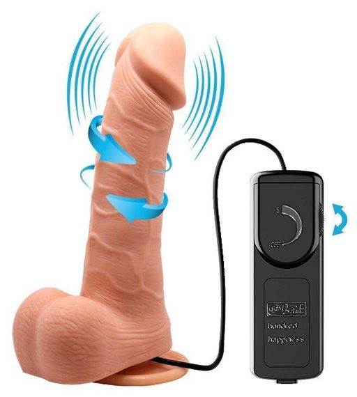 Вібратор на присосці з функцією ротації BARBARA 7,8" Ken MULTI-SPEED VIBRATOR, BW-008015R Sex Aura | Зображення 1