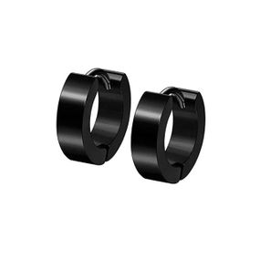 Черные мужские серьги в стиле панк из нержавеющей стали: сережки кольца Ланс пара